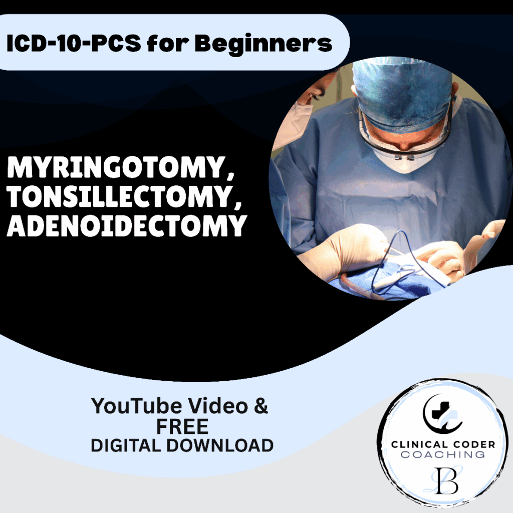 Surgeon performing myringotomy, tonsillectomy, and adenoidectomy in a medical setting. Relevant for ICD-10-PCS beginners seeking digital resources.