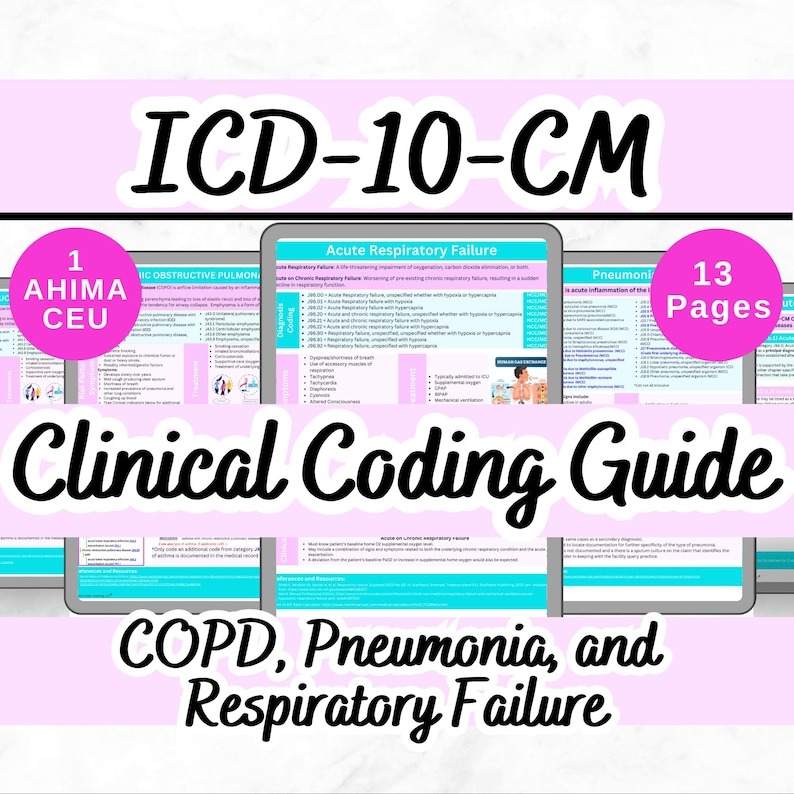 ICD-10 Cheat Sheet: Respiratory Conditions Coding Guide (Digital Download)